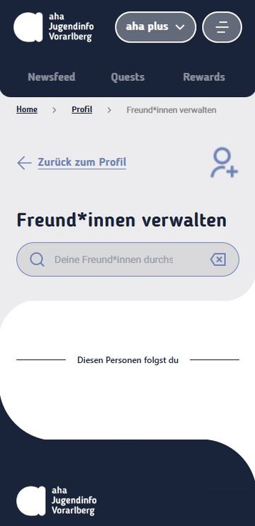 Screenshot der Seite zur Verwaltung der Freund*innen